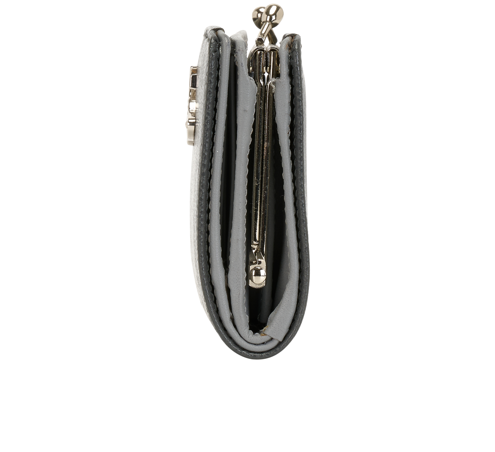 Vivienne Westwood Orb Compact Purse, &pound;85, Accessories, Grey, Leather, Bottom view